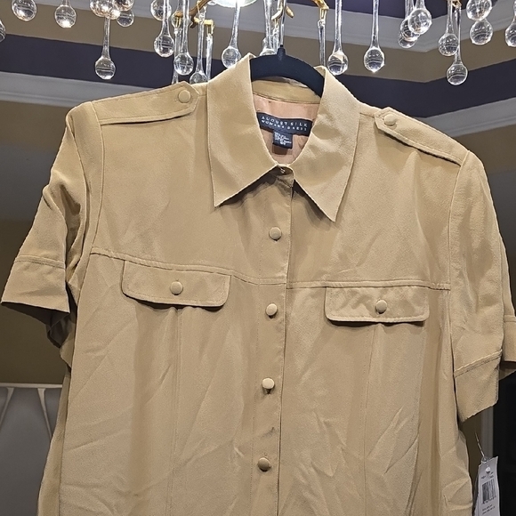 Silk August Silk Tan Midi Dress - Picture 3 of 14